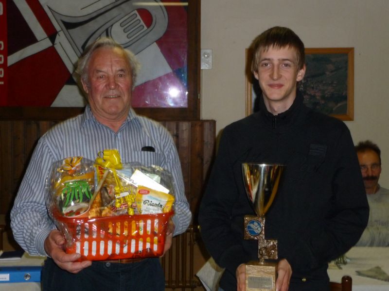 kleine Meisterschaft (v.L.n.R.) 3 . Weiss Adelbert und Sieger Schmid Patrick; es fehlt im 2. Rang St�uble Werner 50